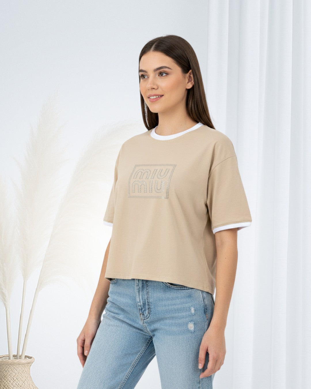 Blusa en Tela Fría OVERSIZE CORTA