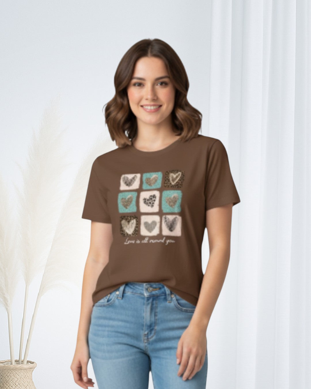 Blusa Versátil en Tela Fría con Corazones