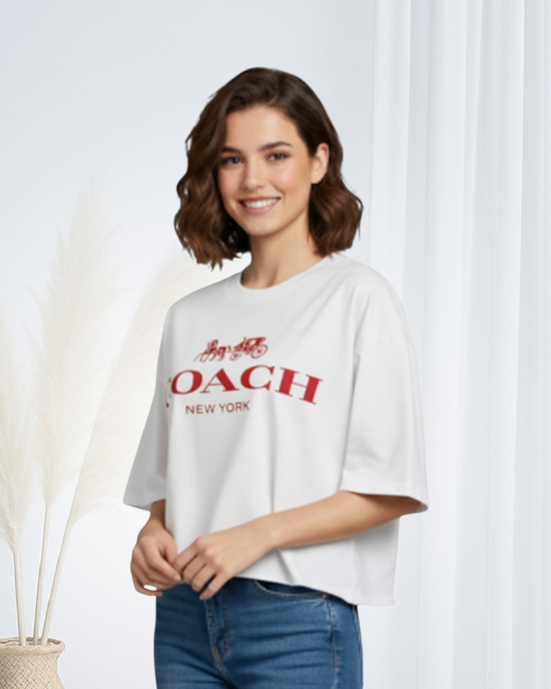 Blusa OVERSIZE CORTA en Tela Fría