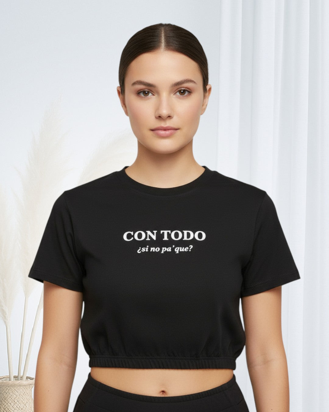Blusa en Tela Fría Ajustada en Cintura