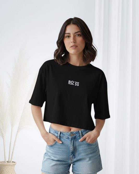 Blusa OVERSIZE CORTA en Tela Fría HUGO BOSS