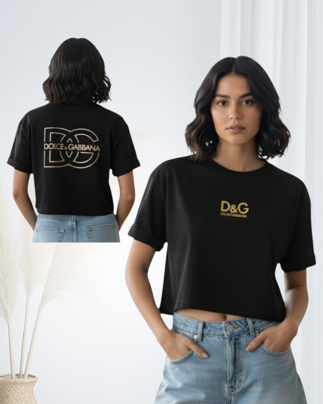 Blusa OVERSIZE CORTA en Tela Fría D&G