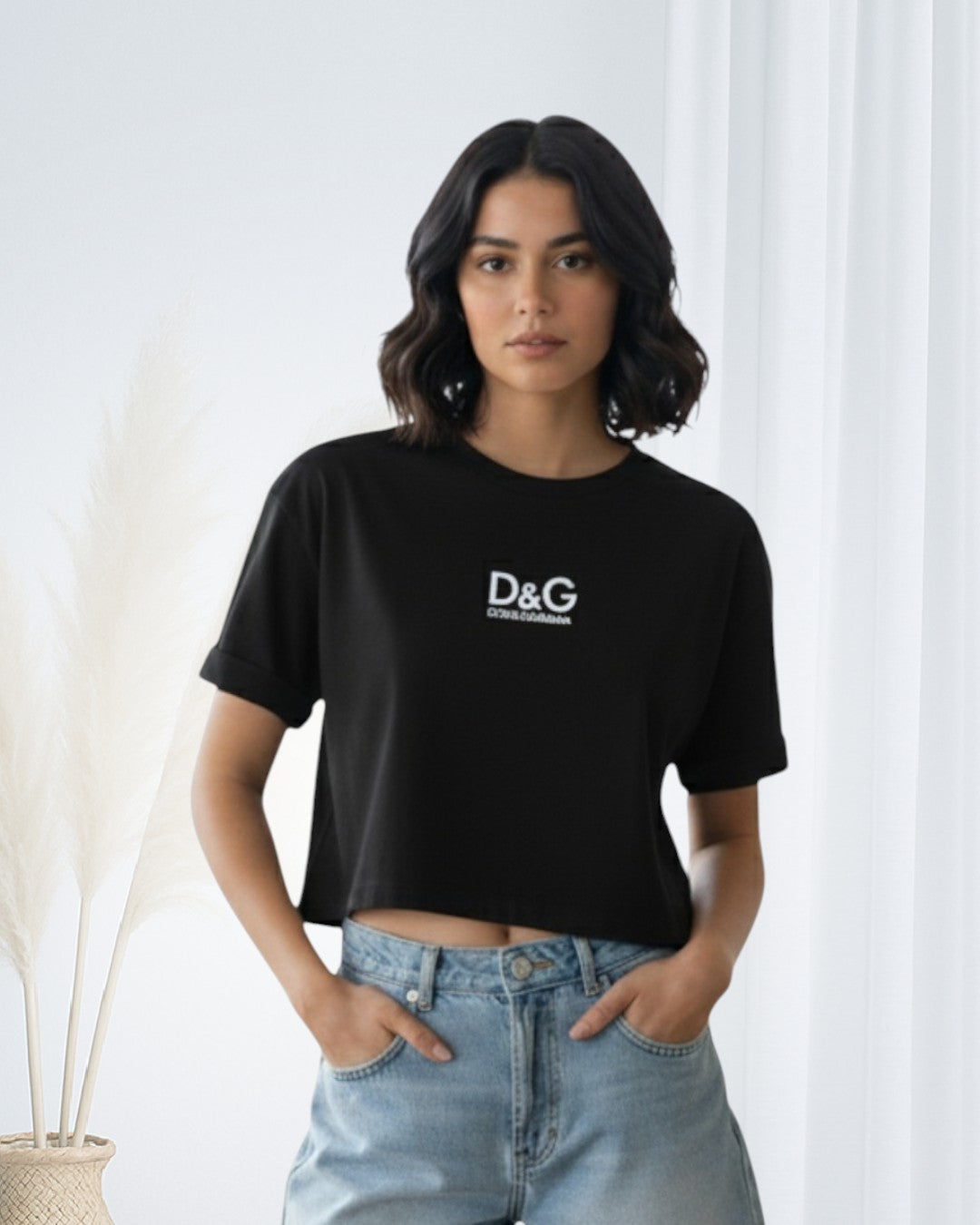 Blusa OVERSIZE CORTA en Tela Fría D&G