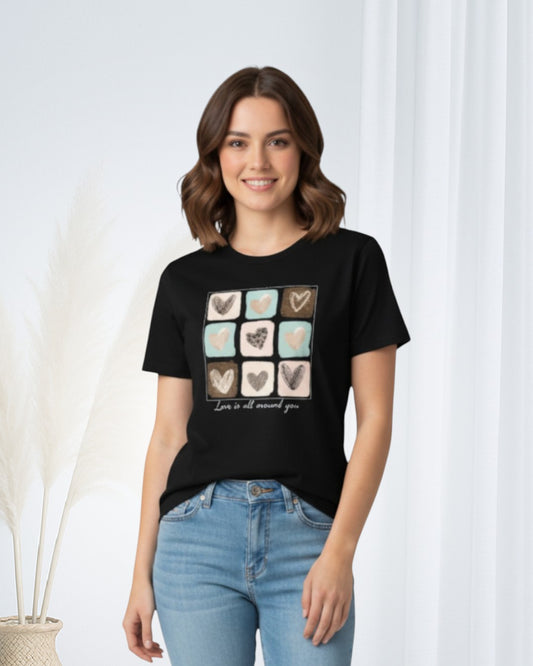 Blusa Versátil en Tela Fría con Corazones