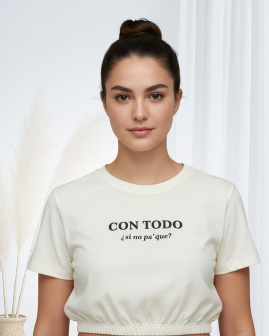 Blusa en Tela Fría Ajustada en Cintura