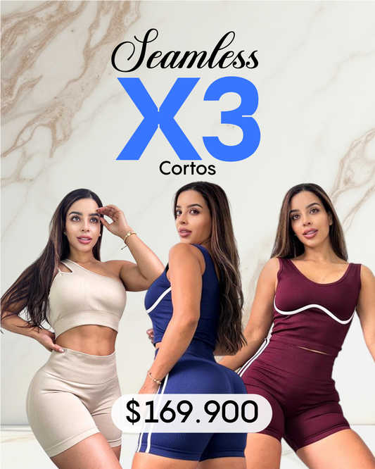Pack X3 Deportivos de Shorts Seamless Cortos