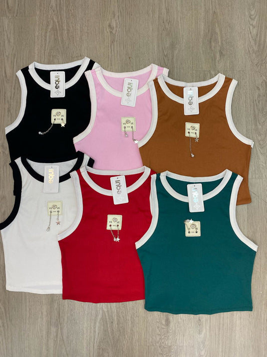 Blusa sin mangas cuello redondo